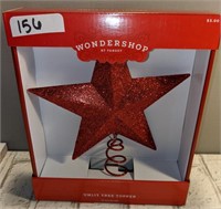 Red star Christmas tree topper
