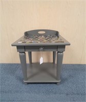 Grey mosaic top end table