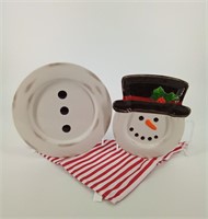 3 Piece Snowman Plate setting - New in Box