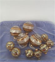 clear and gold ornaments