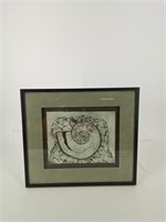 Black and Grey framed drawing