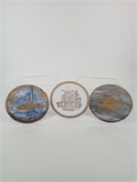 Set of 3 Kokomo Opalescent Glass 8" plates