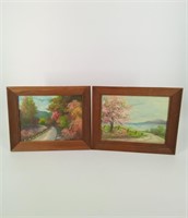 Set of 2 Elenore Duke landscape paintings