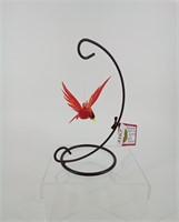 Handcrafted Glass Cardinal w/stand