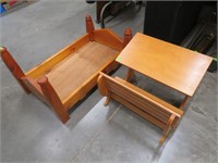 Wooden doll bed & desk