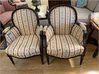 L - Vintage Upholstered Chair Lot 2pc