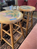 L - 2pc Painted Stool Lot