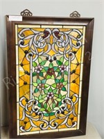 modern lead glass window- 19 x 29"