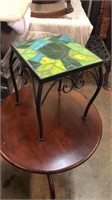 Small Tile Top Table with Metal Base