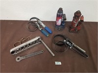 Bottle nose jacks, oil filter wrenches, etc