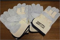 4 PAIR OF WELLS LAMONT LEATHER WORK GLOVES -NEW