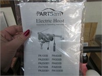 PARTSAM 880 LB ELECTRIC HOIST -- 120 V