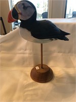 Carved Wooden Puffin