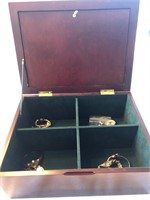 Wooden Jewelry Box with Watch Lot