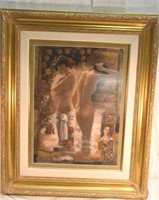 VINTAGE NUDE PRINT ! -FRT   GREAT FRAME !