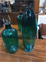Glass green vase
