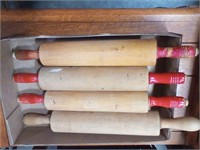 Wood rolling pens some red handle
