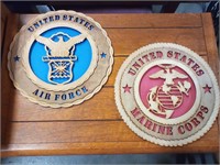 US Air Force/ Marine wood plaque