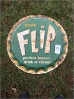 Vintage Flip Bottle Cap Soda Sigh ( 30" Diameter)