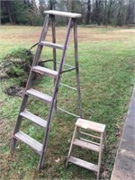 (2) Vintage Wood Ladders