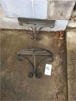 Pair of Wrought Iron Shelves ( 14" W x 11" T)