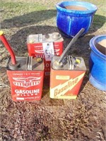 (3) Metal Gas Cans - 2 Gal. & 1 Gal.