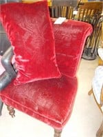 Antique Velvet Chair w/Matching Pillow