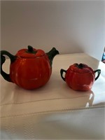 Vintage Porcelain Creamer and Sugar Bowl