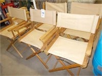 (6) Folding Director Chairs, One Needs Canvas