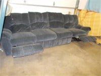 Blue Sofa w/Dual Reclining Kickouts
