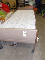Hospital Bed On Rollers w/Electric & Manual Lifts