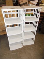 (2) 4 Tier Poly Cubby Storage Units