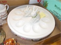 Easter Egg Plate w/Bunnies, S&P Shakers,