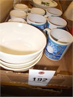 (4) Perfect Fishing Mugs, Lg. Soup Bowls.
