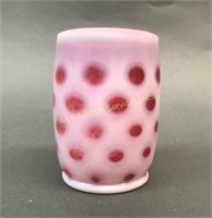 Fenton Cranberry Opalescent Glass Tumbler