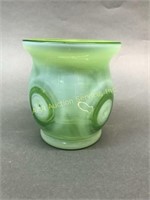 Fenton Green Opalescent Art Glass Vase