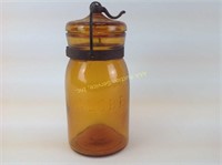 Globe Amber Glass Canning Jar