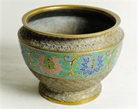 CHINESE CHAMPLEVE FOOTED BOWL