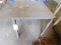 small steel shop table, 25" x 25" x 24" tall