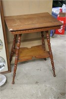 WOODEN LAMP TABLE (SCRATCHED)
