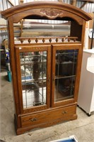 CHINA CABINET - NO SHELVES AND CRACKED MIRROR