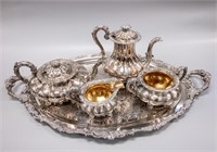 SHEFFIELD SILVER PLATED TEA  AND COFFEE SERVICE