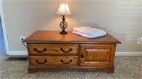 Coffee Table, Lamp, Throw