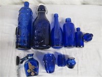 Blue Glass Bottle Lot