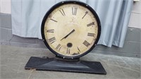 ANTIQUE SCALE FACE TURNED BATTERY CLOCK