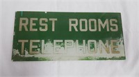 ANTIQUE GLASS RESTROOM / TELEPHONE INSERT