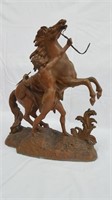COPPER MAN WITH HORSE STATUE