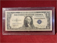 1935 BLUE NOTE SILVER CERTIFICATE $1 CRISP