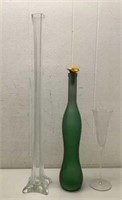 *LPO* 2 Tall Vases & Champagne Flute tall vase