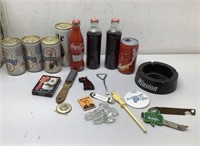 Advertising lot  Coke bottles Ash Tray Miller